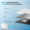 imageArt3d 10Sheet Faux Marble Peel and Stick Backsplash Tile for Kitchen Wall Bathroom Countertops 114 inch x 91 inch Stickon GlazedCeramic Finish Resist to Water Heat and Scratches Ash GreyWhite