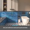 imageArt3d 10Sheet Faux Marble Peel and Stick Backsplash Tile for Kitchen Wall Bathroom Countertops 114 inch x 91 inch Stickon GlazedCeramic Finish Resist to Water Heat and Scratches Ash GreyBlue