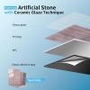 imageArt3d 10Sheet Faux Marble Peel and Stick Backsplash Tile for Kitchen Wall Bathroom Countertops 114 inch x 91 inch Stickon GlazedCeramic Finish Resist to Water Heat and Scratches Ash GreyPink