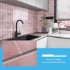 imageArt3d 10Sheet Faux Marble Peel and Stick Backsplash Tile for Kitchen Wall Bathroom Countertops 114 inch x 91 inch Stickon GlazedCeramic Finish Resist to Water Heat and Scratches Ash GreyPink