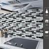 imageArt3d 10Sheet Peel and Stick Backsplash 12 in x 12in White Marble DesignBlack Marble