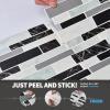 imageArt3d 10Sheet Peel and Stick Backsplash 12 in x 12in White Marble DesignBlack Marble