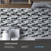 imageArt3d 10Sheet Peel and Stick Backsplash 12 in x 12in White Marble DesignBlack Marble