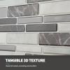 imageArt3d 10Sheet Peel and Stick Backsplash 12 in x 12in White Marble DesignBlack Marble