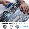 imageArt3d 10Sheet Peel and Stick Backsplash 12 in x 12in White Marble DesignBlue