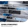 imageArt3d 10Sheet Peel and Stick Backsplash 12 in x 12in White Marble DesignBlue