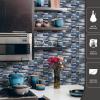 imageArt3d 10Sheet Peel and Stick Backsplash 12 in x 12in White Marble DesignBlue