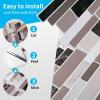 imageArt3d 10Sheet Peel and Stick Backsplash 12 in x 12in White Marble DesignBrown Marble