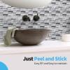imageArt3d 10Sheet Peel and Stick Backsplash 12 in x 12in White Marble DesignGray
