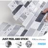 imageArt3d 10Sheet Peel and Stick Backsplash 12 in x 12in White Marble DesignGray