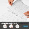 imageArt3d 10Sheet Peel and Stick Backsplash 12 in x 12in White Marble DesignWhite Marble