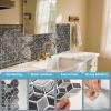 imageArt3d 10Sheet Peel and Stick Backsplash Tiles 12x12 Inch SelfAdhesive 3D Wall Tiles for Kitchen Bathroom Countertop  Thickened Waterproof Design White ampamp BlackGraphite Gray