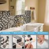 imageArt3d 10Sheet Peel and Stick Backsplash Tiles 12x12 Inch SelfAdhesive 3D Wall Tiles for Kitchen Bathroom Countertop  Thickened Waterproof Design White ampamp BlackEspresso Brown