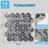 imageArt3d 10Sheet Peel and Stick Backsplash Tiles 12x12 Inch SelfAdhesive 3D Wall Tiles for Kitchen Bathroom Countertop  Thickened Waterproof Design White ampamp BlackGraphite Gray