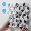 imageArt3d 10Sheet Peel and Stick Backsplash Tiles 12x12 Inch SelfAdhesive 3D Wall Tiles for Kitchen Bathroom Countertop  Thickened Waterproof Design White ampamp BlackWhiteBlack