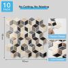 imageArt3d 10Sheet Peel and Stick Backsplash Tiles 12x12 Inch SelfAdhesive 3D Wall Tiles for Kitchen Bathroom Countertop  Thickened Waterproof Design White ampamp BlackEspresso Brown