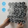 imageArt3d 10Sheet Peel and Stick Backsplash Tiles 12x12 Inch SelfAdhesive 3D Wall Tiles for Kitchen Bathroom Countertop  Thickened Waterproof Design White ampamp BlackGraphite Gray