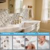 imageArt3d 10Sheet Peel and Stick Backsplash Tiles 12x12 Inch SelfAdhesive 3D Wall Tiles for Kitchen Bathroom Countertop  Thickened Waterproof Design White ampamp BlackLight Brown