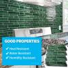 imageArt3d 10Sheet Premium Stick On Kitchen Backsplash Tiles 12quotx12quot Peel and Stick Self Adhesive Wall Tiles White Marble DesignGreen