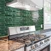 imageArt3d 10Sheet Premium Stick On Kitchen Backsplash Tiles 12quotx12quot Peel and Stick Self Adhesive Wall Tiles White Marble DesignGreen