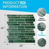 imageArt3d 10Sheet Premium Stick On Kitchen Backsplash Tiles 12quotx12quot Peel and Stick Self Adhesive Wall Tiles White Marble DesignGreen