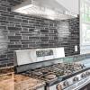 imageArt3d 10Sheet Premium Stick On Kitchen Backsplash Tiles 12quotx12quot Peel and Stick Self Adhesive Wall Tiles White Marble DesignSmoky Black
