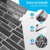 imageArt3d 10Sheet Premium Stick On Kitchen Backsplash Tiles 12quotx12quot Peel and Stick Self Adhesive Wall Tiles White Marble DesignSmoky Black