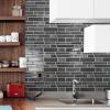 imageArt3d 10Sheet Premium Stick On Kitchen Backsplash Tiles 12quotx12quot Peel and Stick Self Adhesive Wall Tiles White Marble DesignSmoky Black