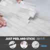 imageArt3d 10Sheet Premium Stick On Kitchen Backsplash Tiles 12quotx12quot Peel and Stick Self Adhesive Wall Tiles White Marble DesignWhite