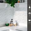 imageArt3d 10Sheet Premium Stick On Kitchen Backsplash Tiles 12quotx12quot Peel and Stick Self Adhesive Wall Tiles White Marble DesignWhite