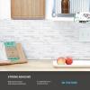 imageArt3d 10Sheet Premium Stick On Kitchen Backsplash Tiles 12quotx12quot Peel and Stick Self Adhesive Wall Tiles White Marble DesignWhite