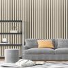 imageArt3d 4Pack GlueOn Herringbone Wainscoting Panel for Interior Wall Decor  104 x 12 Inch Polystyrene Ultralight Slim Slat Wall Panels for Living Room Bedroom AshtreeSixgrid Oak