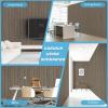 imageArt3d 4Pack GlueOn Herringbone Wainscoting Panel for Interior Wall Decor  104 x 12 Inch Polystyrene Ultralight Slim Slat Wall Panels for Living Room Bedroom AshtreeMahogany