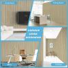 imageArt3d 4Pack GlueOn Herringbone Wainscoting Panel for Interior Wall Decor  104 x 12 Inch Polystyrene Ultralight Slim Slat Wall Panels for Living Room Bedroom AshtreeOak