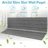 imageArt3d 4Pack GlueOn Herringbone Wainscoting Panel for Interior Wall Decor  104 x 12 Inch Polystyrene Ultralight Slim Slat Wall Panels for Living Room Bedroom AshtreeHerringbone Weathered Teak