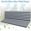 imageArt3d 4Pack GlueOn Herringbone Wainscoting Panel for Interior Wall Decor  104 x 12 Inch Polystyrene Ultralight Slim Slat Wall Panels for Living Room Bedroom AshtreeSlate