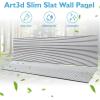 imageArt3d 4Pack GlueOn Herringbone Wainscoting Panel for Interior Wall Decor  104 x 12 Inch Polystyrene Ultralight Slim Slat Wall Panels for Living Room Bedroom AshtreePoplar
