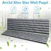 imageArt3d 4Pack GlueOn Herringbone Wainscoting Panel for Interior Wall Decor  104 x 12 Inch Polystyrene Ultralight Slim Slat Wall Panels for Living Room Bedroom AshtreeGranite