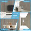 imageArt3d 4Pack GlueOn Herringbone Wainscoting Panel for Interior Wall Decor  104 x 12 Inch Polystyrene Ultralight Slim Slat Wall Panels for Living Room Bedroom AshtreeAshtree
