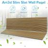 imageArt3d 4Pack GlueOn Herringbone Wainscoting Panel for Interior Wall Decor  104 x 12 Inch Polystyrene Ultralight Slim Slat Wall Panels for Living Room Bedroom AshtreeTeak