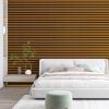 imageArt3d 4Pack GlueOn Herringbone Wainscoting Panel for Interior Wall Decor  104 x 12 Inch Polystyrene Ultralight Slim Slat Wall Panels for Living Room Bedroom AshtreeRosewood