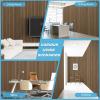 imageArt3d 4Pack GlueOn Herringbone Wainscoting Panel for Interior Wall Decor  104 x 12 Inch Polystyrene Ultralight Slim Slat Wall Panels for Living Room Bedroom AshtreeFine Bar Rosewood