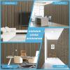 imageArt3d 4Pack GlueOn Herringbone Wainscoting Panel for Interior Wall Decor  104 x 12 Inch Polystyrene Ultralight Slim Slat Wall Panels for Living Room Bedroom AshtreeWalnut