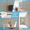 imageArt3d 4Pack GlueOn Herringbone Wainscoting Panel for Interior Wall Decor  104 x 12 Inch Polystyrene Ultralight Slim Slat Wall Panels for Living Room Bedroom AshtreeSixgrid Oak