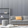 imageArt3d 4Pack GlueOn Herringbone Wainscoting Panel for Interior Wall Decor  104 x 12 Inch Polystyrene Ultralight Slim Slat Wall Panels for Living Room Bedroom AshtreeSlate