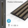 imageArt3d 8Pack WPC Wood Slat Wall Panel for Interior Wall Dcor 3D Wood Fluted Acoustic Wall Paneling for Living Room Bedroom Home ampamp Office Accent Wall Decor  96 x 6 Inch OakEbony