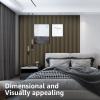 imageArt3d 8Pack WPC Wood Slat Wall Panel for Interior Wall Dcor 3D Wood Fluted Acoustic Wall Paneling for Living Room Bedroom Home ampamp Office Accent Wall Decor  96 x 6 Inch OakEbony
