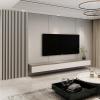 imageArt3d 8Pack WPC Wood Slat Wall Panel for Interior Wall Dcor 3D Wood Fluted Acoustic Wall Paneling for Living Room Bedroom Home ampamp Office Accent Wall Decor  96 x 6 Inch OakOak