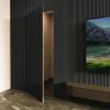 imageArt3d Slat Wood Wall Paneling for Interior and Ceiling Decoration  Pack of 4pcs  1pc EndTrim Size 108 x 57in BlackBlack