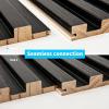 imageArt3d Slat Wood Wall Paneling for Interior and Ceiling Decoration  Pack of 4pcs  1pc EndTrim Size 108 x 57in BlackBlack